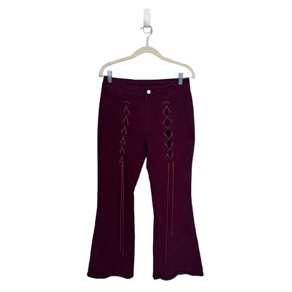 Cider low waist‎ tie front flare pants size M fairy grunge y2k whimsygoth - Picture 1 of 5